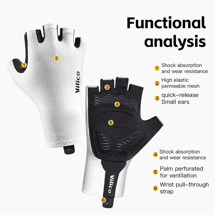 Велосипедні рукавички Professionee: дихаючі, амортизуючі, з силіконовою поверхнею для катання, альпінізму та активного відпочинку (білі, XL)