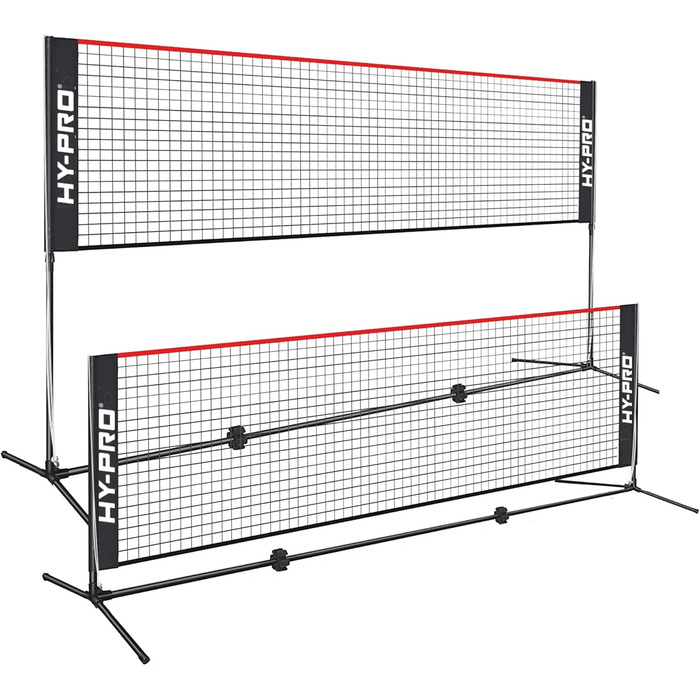 Регульована сітка Hy-Pro для бадмінтону, тенісу, піклболу та волейболу – 1,9 м висота, 3/4 м ширина, легка, з сумкою, для дітей та дорослих