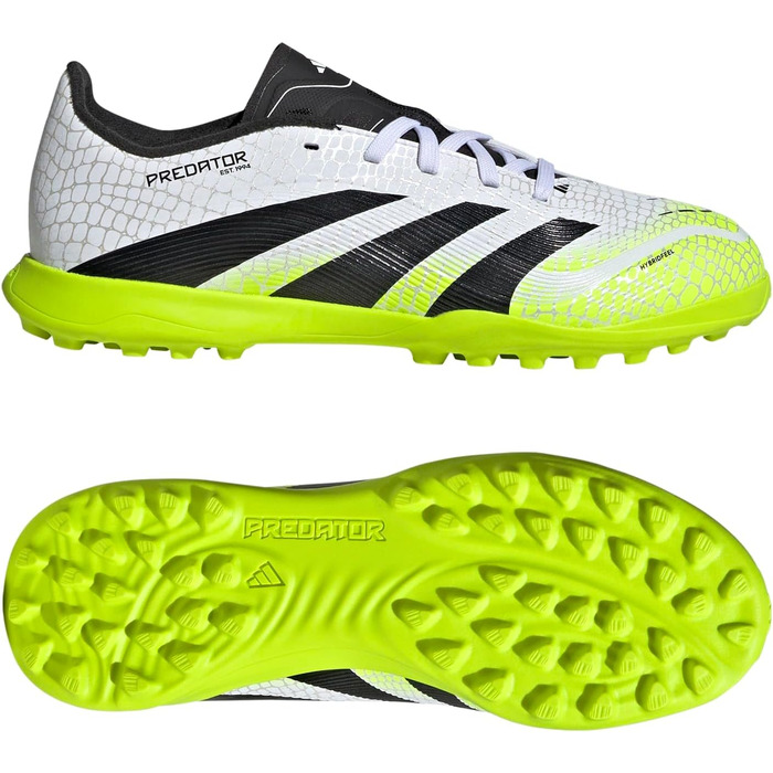 Дитячі футбольні бутси adidas Predator League Turf, Cloud White/Core Black/Lucid Lemon