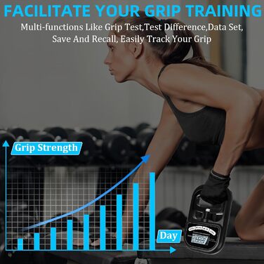 Динамометр ручний цифровий 180 кг з USB зарядкою та LCD-дисплеєм для спортсменів та домашніх тренувань