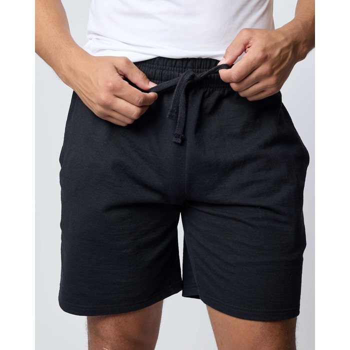 Чоловічі шорти-світшот Real Essentials 3 шт. з бавовни, 22.9 см, French Terry, вільні домашні шорти з кишенями (доступні розміри Big & Tall) Атлетичний повсякденний комплект 4