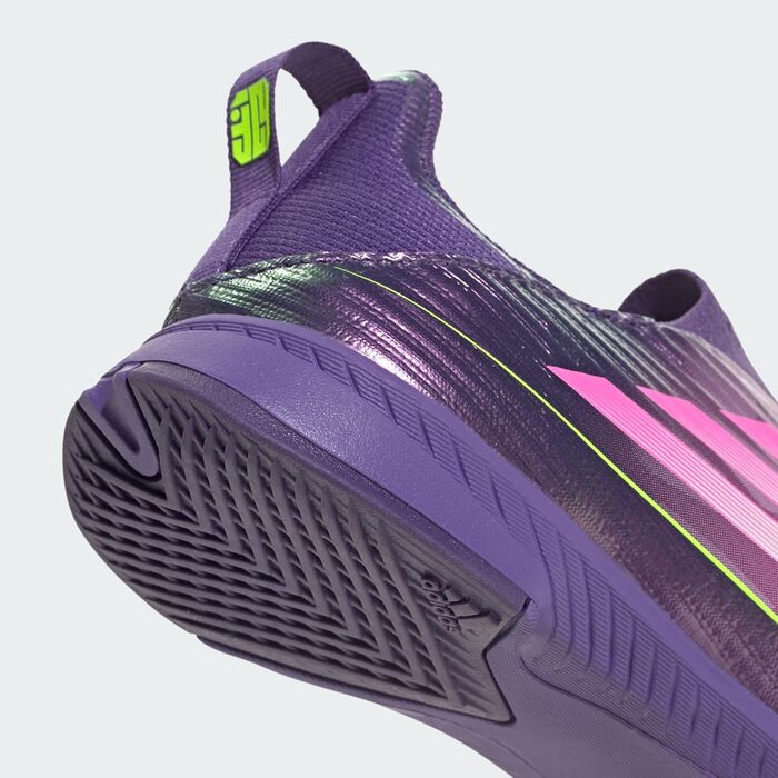 Дитячі футбольні бутси adidas F50 League без шнурівків для залу (33.5 EU, фіолетовий, білий, лимонний)