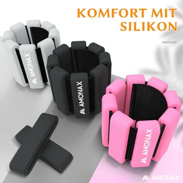 Манжети для фітнесу Amonax на щиколотки та зап'ястя, 2х0.5кг, сірі - ваги для ніг і рук, пілатес, для жінок та чоловіків