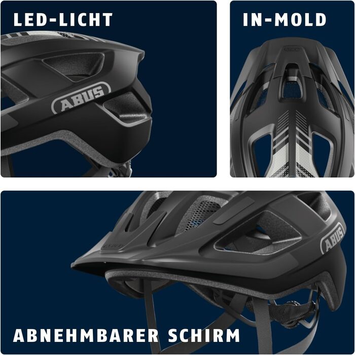 ABUS Велошолом Aduro 3.0 LED з підсвіткою, стильний міський шолом для щоденних та спортивних поїздок, з заднім ліхтарем, для жінок і чоловіків
