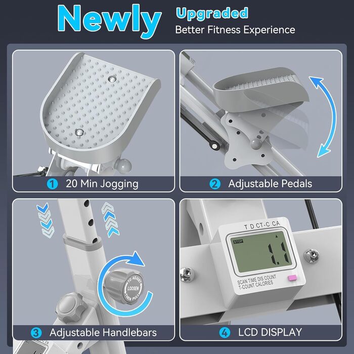 Степпер для дому Gym: компактний, складаний, для фітнесу та кардіотренувань. Білий