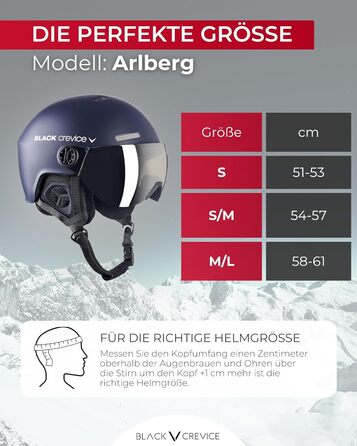 Шолом гірськолижний Black Crevice Arlberg з візором 2 шт. Navy/Білий S/M (54-57)