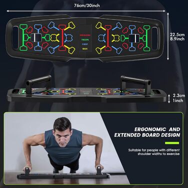 Преміум набір для віджимань Push Up Board 10-в-1, дошка з ручками, фітнес-тренажер для дому, чорний, 2024, удосконалена модель