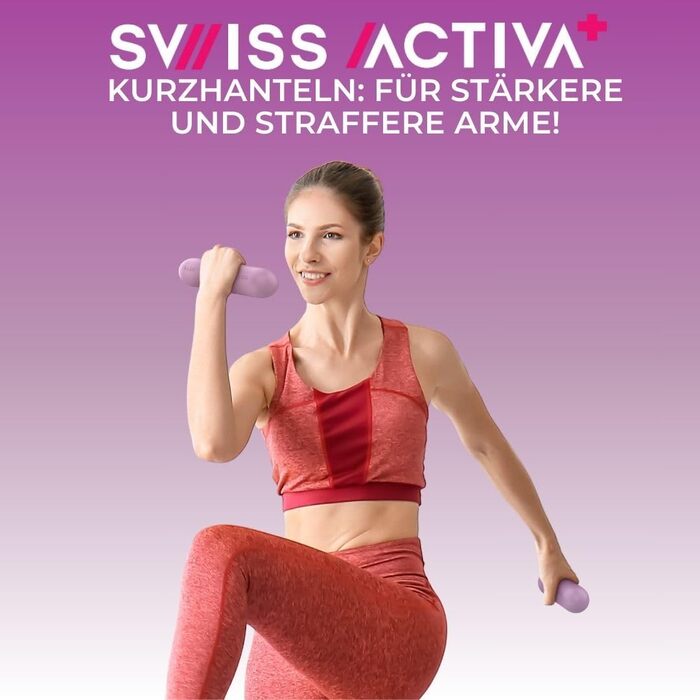 Гантелі Swiss Activa+ для жінок, набір 2 шт по 1,4 кг, силікон та чисте залізо, універсальні гантелі для фітнесу і зміцнення рук