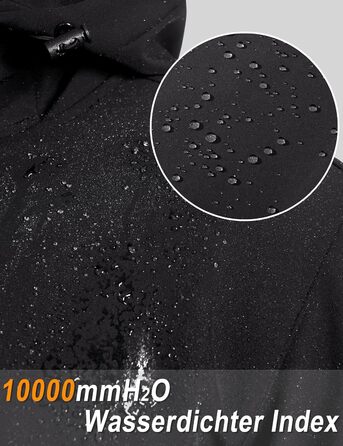 Чоловіча куртка Softshell TACVASEN: водонепроникна outdoor куртка з флісовою підкладкою, вітрозахисна та дихаюча куртка-вітровка з капюшоном для роботи, велосипеда та походів, L, чорна