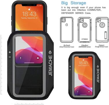 Брелок-тримач для iPhone 16, 15, 14, 13, 12, 11 від JEMACHE для занять спортом та фітнесом (з тримачем для карт)