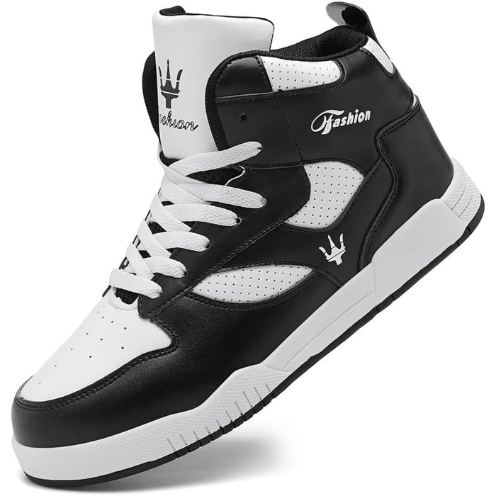 Чоловічі кросівки для бігу High Top, трекінгові черевики, фітнес-кросівки, білі (46 EU, 730 Weiß Schwarz)