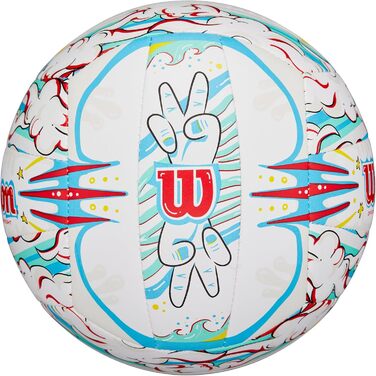 Футбольний м'яч Wilson Graffiti Peace VB New, білий/блакитний