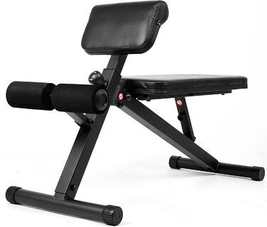 Регульована лава для тренувань Leikefitness 5812 - складана лава для дому, чорна