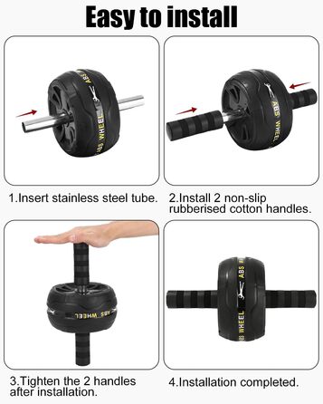 Ролер для пресу Kureny Bauchroller з набором для фітнесу: скакалка, фітнес-гумки, ручки для віджимань, захист колін. Ідеально для домашніх тренувань чоловіків та жінок