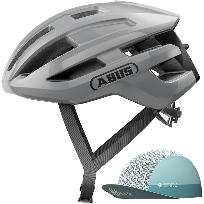 Велосипедний шолом ABUS PowerDome ACE для шосе, з вентиляцією, Race Cap, сірий, розмір L (57-61 см), для чоловіків і жінок, Made in Italy