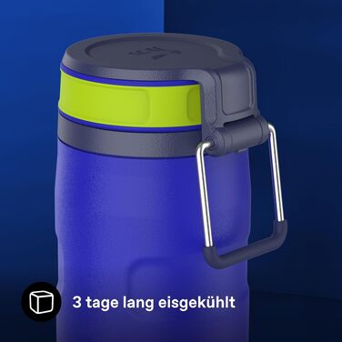 Термос-пляшка Stanley 1913 IceFlow Twist Flip 0.47 л, Cobalt Chartreuse — вакуумна сталева пляшка для напоїв