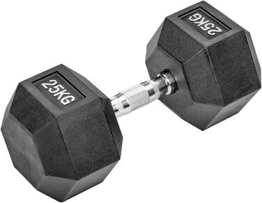 Гантелі Hexagon Studio 50 кг (2x25 кг), з гумовим покриттям, чорні