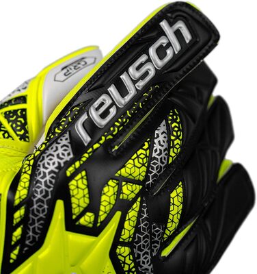 Воротарські рукавиці Reusch Attrakt Grip (жовто-срібно-чорні) для тренувань та ігор на штучному та натуральному газоні, розмір 7-11