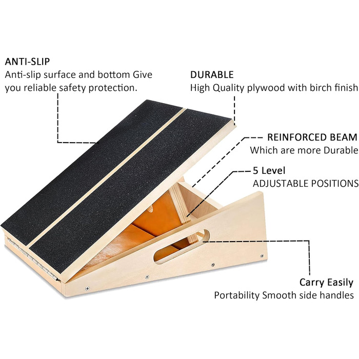 Набір 2-в-1: Нахилене дошка та баланс-борд для фітнесу та реабілітації, регульований нахил, тренажер для гомілки, антиковзаюча поверхня