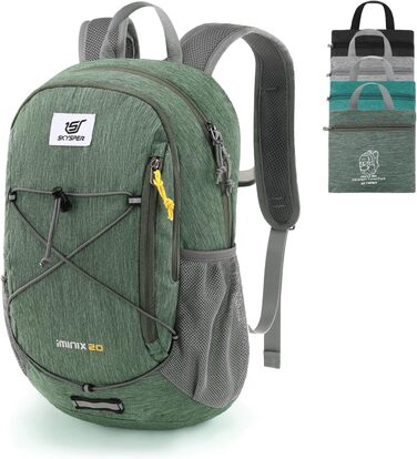 SKYSPER 20L складаний рюкзак для туризму, ультралегкий рюкзак для подорожей, денний рюкзак для походів, кемпінгу, зелений