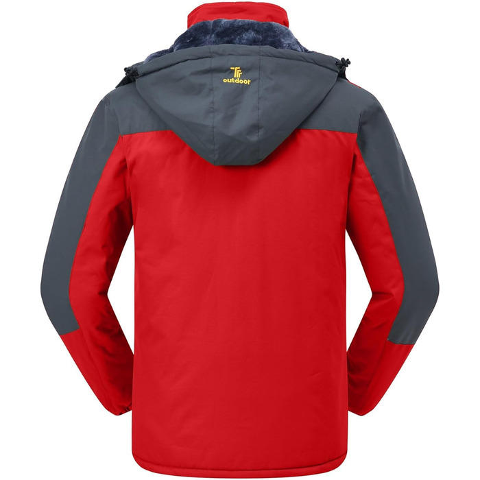 Чоловіча зимова куртка Jacken з флісовою підкладкою, водонепроникна, дихаюча, тепла, вітрозахисна, софтшелл, знімний капюшон, червона, XL