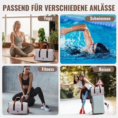 Спортивна сумка та дорожня сумка для жінок та чоловіків з відділенням для взуття та мокрою білизною, велика місткість, легка, водонепроникна сумка для плавання, подорожей, спорту, фітнесу