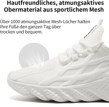 Чоловічі спортивні кросівки для бігу, тенісу, тренувань та повсякденного носіння (46 EU, білий)