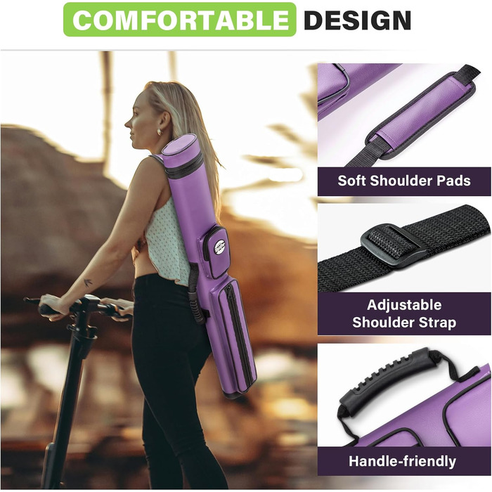 Чохол для більярдних київ: містка сумка для 2 київ з аксесуарами, фіолетовий колір, до 58 дюймів