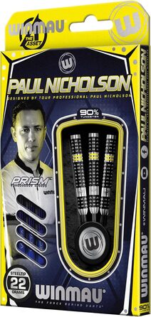 WINMAU Paul Nicholson 22 г вольфрамові професійні дротики з насадками та оперенням