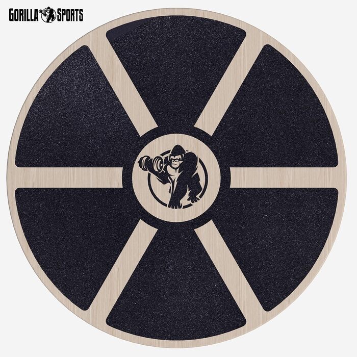 Балансборд GORILLA SPORTS® - діаметр 40 см, до 110-180 кг, дерево/пластик - тренажер для рівноваги, терапевтичний диск, балансборд для дітей та дорослих (#1 PRO модель з дерева)