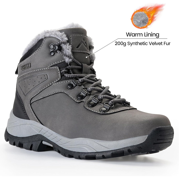 Жіночі зимові черевики CC-Los з теплим підкладкою, снігоступи, легкі, неслизькі (36 EU, сірий)