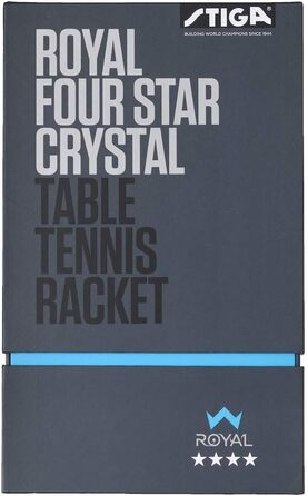 Настільний тенісний ракетка STIGA Royal Crystal, швидкісний, з ITTF-сертифікованим покриттям Star 4, 2,0 мм губка, технологія Crystal, для професійної гри у пінг-понг