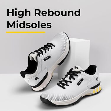 Гольф-взуття FitVille для чоловіків з широкою стопою, сірі та білі, розмір 40-49, X-широкі, дихаючі, на шнурівці