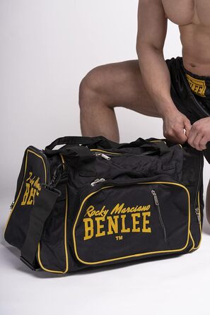 Чоловіча спортивна сумка Benlee Rocky Marciano LOCKER 5, 90 см, чорна/жовта, з плечовим ременем