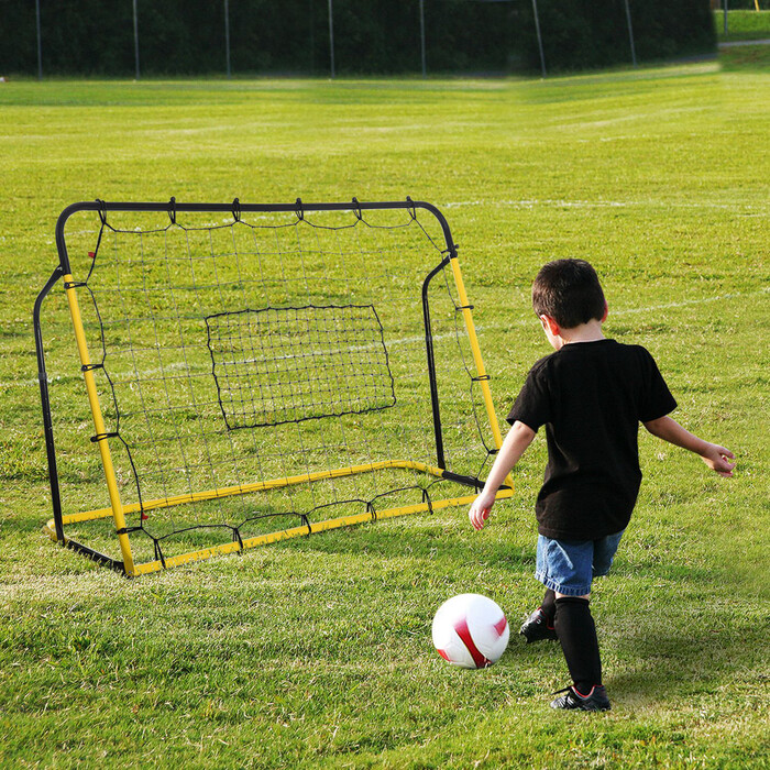 HOMCOM Kickback Football Rebounder Goal Rebound Wall 184x63x123см для футболу Баскетбол Бейсбол, жовтий чорний