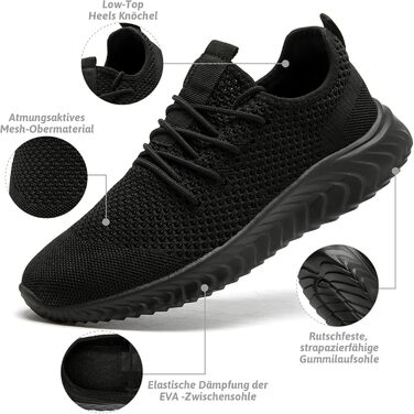 Чоловічі кросівки для бігу QIJGS: стильні та зручні для занять спортом та повсякденного носіння. Розмір 44 EU, колір чорний