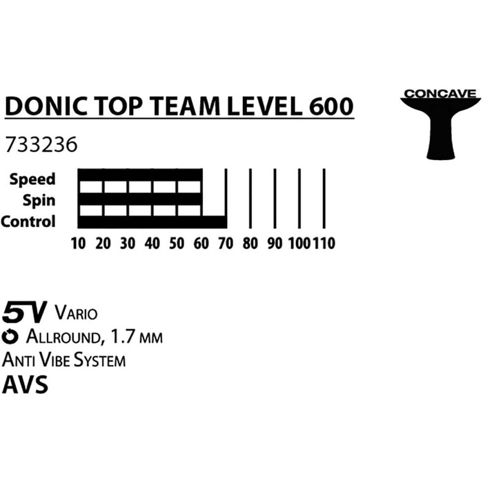 Настільна ракетка Donic Top Team 600, дерево, універсальна