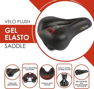 Велосипедне сідло Velo 200 мм, зручне, універсальне