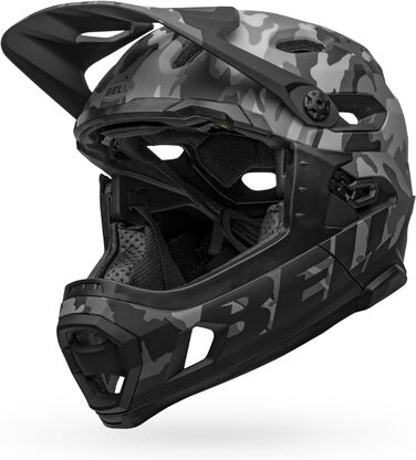 Велошолом BELL Super DH MIPS, розмір M (55-59 см), матовий/глянцевий чорний камуфляж