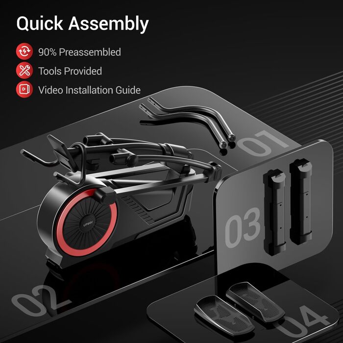 UMAY Еліптичний тренажер для дому з 16 рівнями опору, тихий магнітний еліпс, довжина кроку 40 см, датчики пульсу, LCD-дисплей, максимальне навантаження 159 кг (ET70)