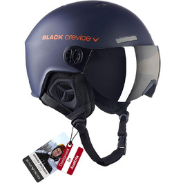 Шолом гірськолижний BLACK CREVICE Gstaad з візором (Navy/Orange) | Полікарбонат, дихаючий, регульований 54-57 см