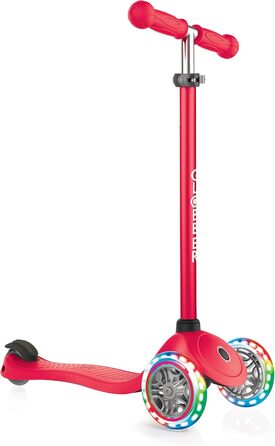 Дитячий самокат Globber Primo Lights з LED колесами, 3-х колісний, регульований, ABEC 5, 120/80 мм, неоновий