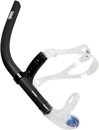 Плавальний трубка ARENA Snorkel III та тренувальні лопатки для плавання Vortex, унісекс, чорний/сріблястий, розмір M, для тренувань та змагань