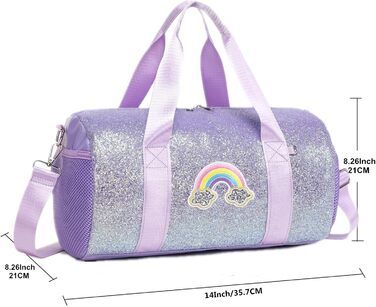 Дитяча танцювальна сумка Jumpopack з блискітками, балетна сумка-рюкзак через плече, водонепроникна, веселка