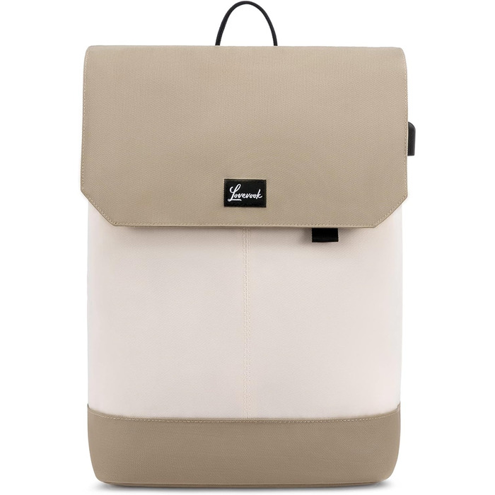 Рюкзак для дівчат-підлітків LOVEVOOK 15,6'' з USB, антивикрадальний, для школи та ноутбука, бежевий