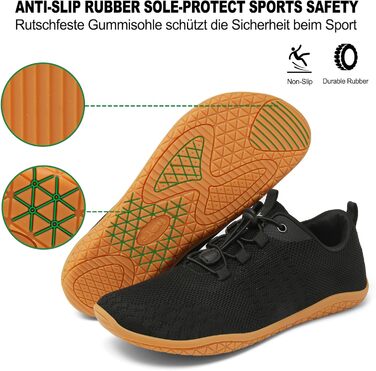 Geweo Взуття для пішохідних прогулянок без шкарпеток: зручні кросівки для жінок та чоловіків з широкою передньою частиною, легкі спортивні кросівки для фітнесу, джогінгу, трейлу, хайкінгу, подорожей, унісекс, розміри 37-47 EU