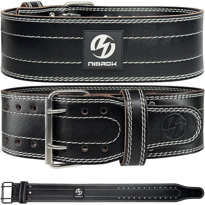 Планка для важкої атлетики з натуральної шкіри (6 мм) – унісекс, для силових тренувань, присідань, з підтримкою попереку | Регульована, підходить для різних вправ (Small, Білий/Опунтовий сад)