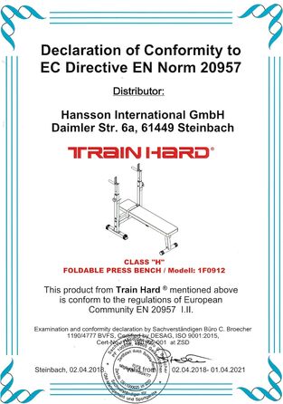 Універсальна лава для жиму TrainHard® зі стійкою для гантелей, складана, срібляста