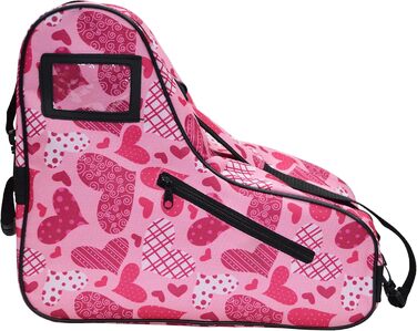 Сумка для роликових ковзанів Epic Skates Limited Edition, універсальний розмір, рожево-біла з серцем