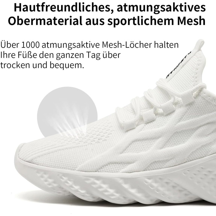 Чоловічі спортивні кросівки для бігу, тенісу, тренувань та повсякденного носіння (46 EU, білий)